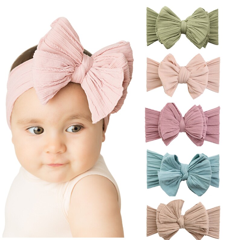 Big Bow Baby Headband Baby Headwrap Newborn Headband Nylon Etsy