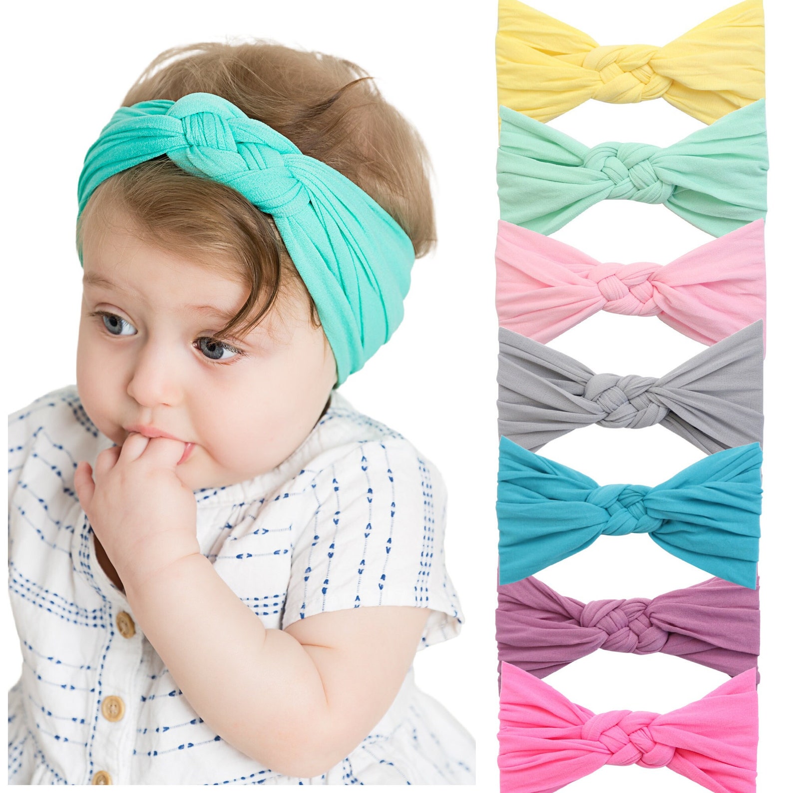 Knotted Nylon Headband Baby Headbands Nylon Headband Baby Etsy