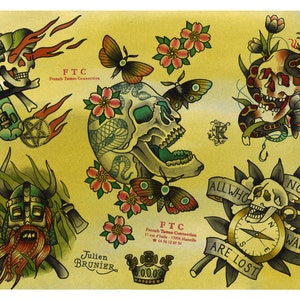 Tattoo Flash Julien BRUNIER SKULLS