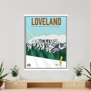 Loveland Colorado Ski Illustration Druck | Hängende Leinwand von Loveland Ski Area | Gedruckter Marktplatz