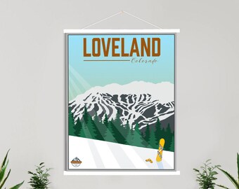 Ski Loveland Cowboy Colorado United States Amerca Travel Advertisement Poster 