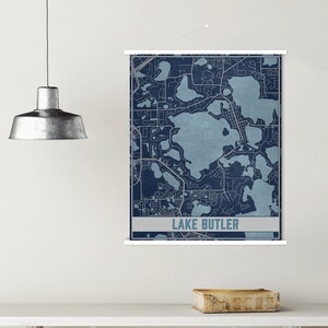 Impresión de mapas de Lake Butler Florida / Marco de póster magnético de Lake Butler / Mercado impreso