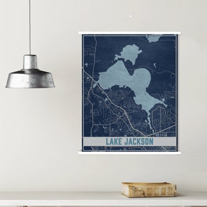 Lake Jackson Florida kaart afdrukken | Lake Jackson magnetisch posterframe | Gedrukte marktplaats