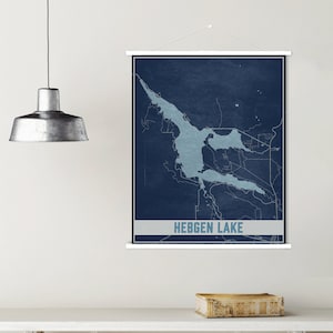 Impresión de mapas de Hebgen Lake Montana / Marco de póster magnético de Hebgen Lake / Mercado impreso