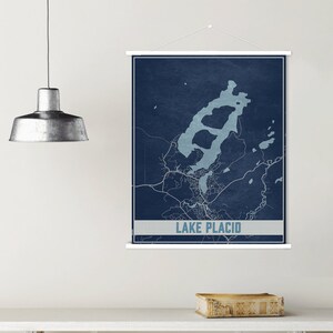 Impresión de mapas de Lake Placid Nueva York / Marco de póster magnético de Lake Placid / Mercado impreso