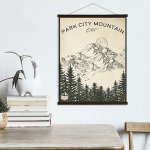 Park City Utah Ski Resort Skizze Druck | Hängende Leinwand von Park City Ski Resort | Gedruckter Marktplatz