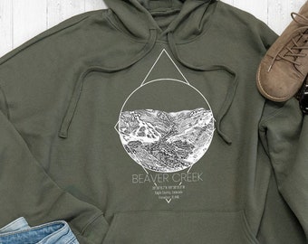 Beaver Creek Ski Resort Circle Graphic Tee Shirt or Hoodie by Printed Marketplace