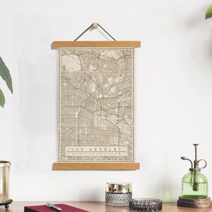 Los Angeles, California Street Map Print | Los Angeles Hanging Canvas Print | Printed Marketplace