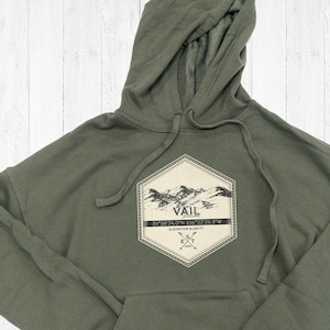 Vail Ski Badge Tee Shirt or Hoodie by Printed Marketplace