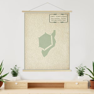 Mapa Parku Narodowego Dry Tortugas na Florydzie | Wiszące płótno Parku Narodowego Dry Tortugas | Printed Marketplace