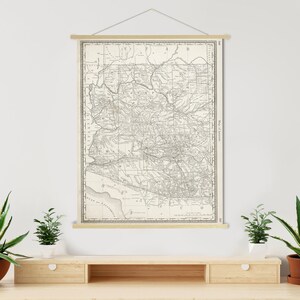 Arizona Antique State Map Print | Arizona Canvas Map Art | Printed Marketplace