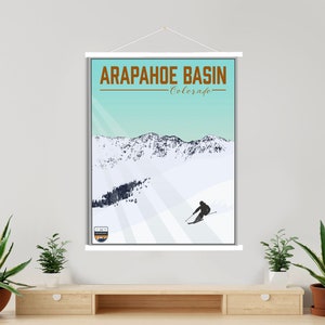Arapahoe Becken Colorado Moderne Illustration | Hängende Leinwand von Arapahoe Basin Ski Resort | Gedruckter Marktplatz