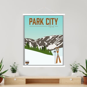 Park City Utah Ski Resort Illustration Print | Hängende Leinwand von Park City Ski Resort | Gedruckter Marktplatz