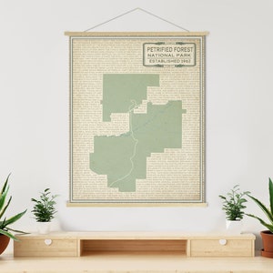 Versteinerter Wald Arizona National Park Karte Print | Leinwand versteinerter Wald National Park | Gedruckter Marktplatz