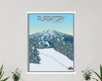Beaver Creek Colorado Catching Air Snowboarder Giclee Art Print Poster from Original Travel Artwork by Artist Paul A Lanquist