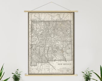 New Mexico Vintage State Map Print | New Mexico Canvas Map Art | Printed Marketplace
