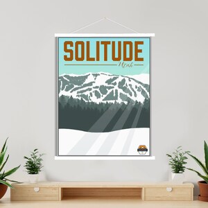 Einsamkeit Utah Ski Resort Illustration Print | Hängende Leinwand von Einsamkeit Ski Resort | Gedruckter Marktplatz