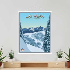 Jay Peak Vermont Impresión de ilustración moderna / Lienzo colgante de Jay Peak Ski Resort / Mercado impreso