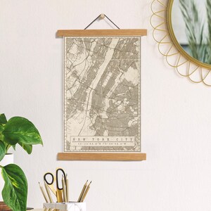 New York City Street Map Print | New York City Hanging Canvas Print | Printed Marketplace