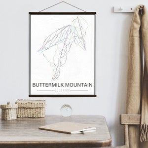 Buttermilch Mountain Colorado Ski Track Karte | Leinwand Buttermilch Mountain Skitrail | Gedruckter Marktplatz