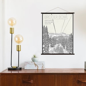 Bridger Bowl Montana Ski Area | Hängende Leinwand von Bridger Bowl | Gedruckter Marktplatz