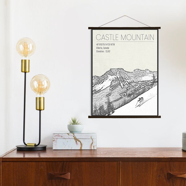 Castle Mountain Canada Ski Resort Print | Hanging Canvas of Castle Mountain | Printed Marketplace