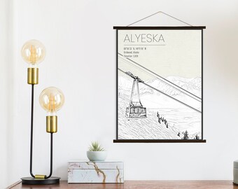 Alyeska Alaska Ski Resort | Hanging Canvas of Alyeska | Printed Marketplace