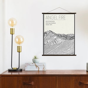 Angel Fire New Mexico Ski Resort | Hängende Leinwandkarte von Angel Fire | Gedruckter Marktplatz