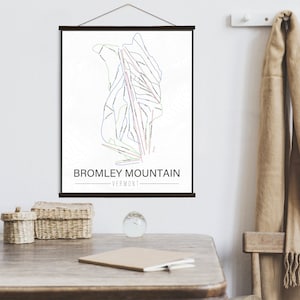 Bromley Mountain Vermont Ski Loipe Karte | Leinwand zum Aufhängen Bromley Mountain Ski Track | Gedruckter Marktplatz
