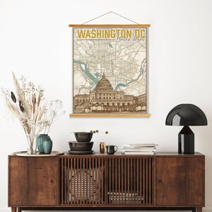 Washington D.C. Stadsstratenkaart | Hangend canvas van Washington DC | Gedrukte marktplaats