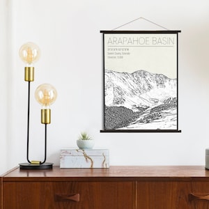 Arapahoe Basin Colorado Ski Resort | Hängende Leinwand Karte von Arapahoe Basin | Gedruckter Marktplatz