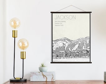 Jackson Hole Wyoming Mountain Resort | Hanging Canvas of Jackson Hole | Printed Marketplace