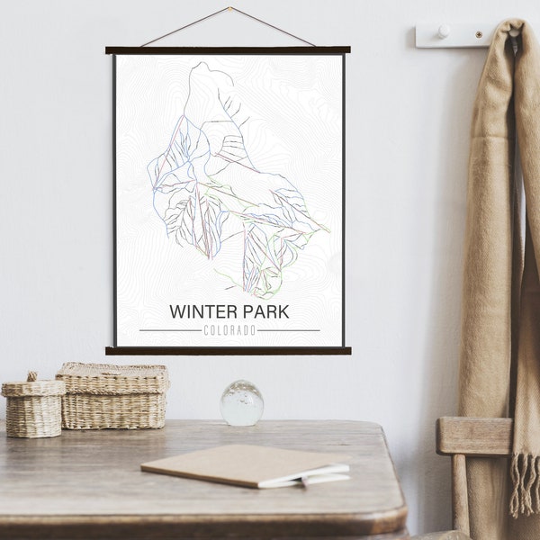 Winter Park Colorado Ski Trail Map | Hanging Canvas of Winter Park Ski Trail | Printed Marketplace