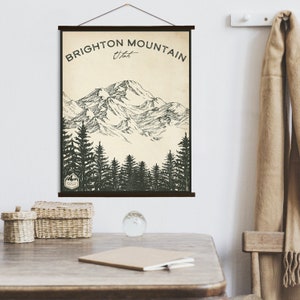 Brighton Utah Ski Resort Skizze Druck | Hängende Leinwand von Brighton Ski Resort | Gedruckter Marktplatz