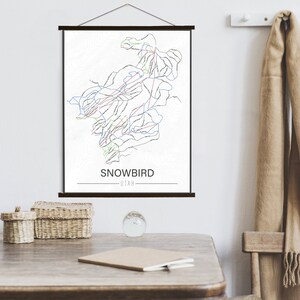 Snowbird Utah Ski Track Karte | Leinwand zum Aufhängen von Snowbird Ski Track | Gedruckter Marktplatz
