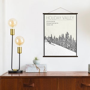 Holiday Valley New York Skiresort afdrukken | Hangdoek van Holiday Valley | Gedrukte marktplaats