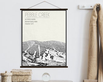 Beaver Creek Colorado Catching Air Snowboarder Giclee Art Print Poster from Original Travel Artwork by Artist Paul A Lanquist