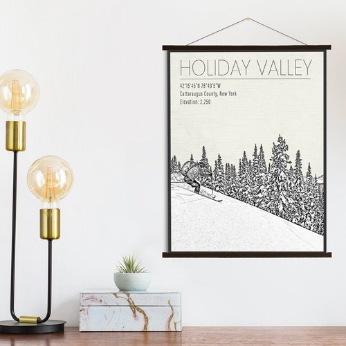 Holiday Valley Printable Ski Resort Map | Etsy
