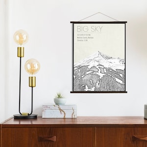 Big Sky Montana Ski Resort | Hängende Leinwand von Big Sky | Gedruckter Marktplatz