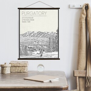Fegefeuer Colorado Ski Resort Druck | Hängende Leinwand von Fegefeuer Ski Resort | Gedruckter Marktplatz