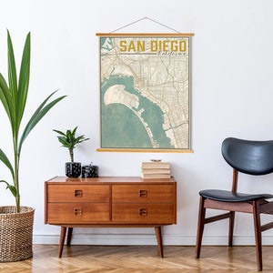 San Diego California Nautical Street Map | Hanging Canvas Map of San Diego | Printed Marketplace