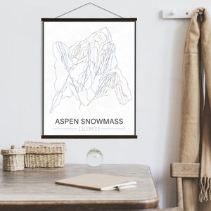 Aspen Snowmass Colorado Ski Track Karte | Canvas Landkarte von Aspen Snowmass | Gedruckter Marktplatz
