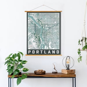 Portland Oregon Street Map | Hanging Canvas Map of Portland | Printed Marketplace