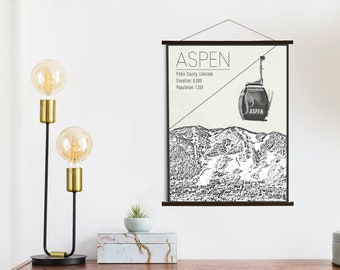 Aspen Colorado Ski Resort | Hanging Canvas of Aspen | Printed Marketplace