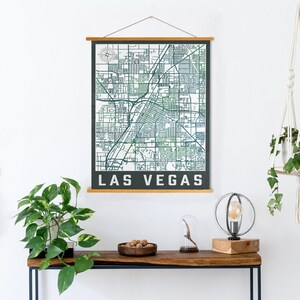 Carte des rues de Las Vegas, Nevada | Toile suspendue : carte de Las Vegas | Marché imprimé
