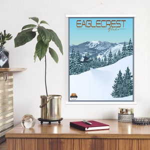 Adlercrest Alaska Moderne Illustration Print | Hängende Leinwand von Eaglecrest Ski Resort | Gedruckter Marktplatz