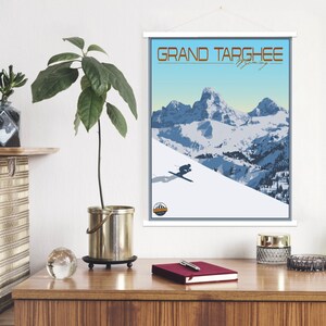Grand Targhee Wyoming Moderne Illustration Print | Hängende Leinwand von Grand Targhee Ski Resort | Gedruckter Marktplatz