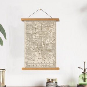 Columbus, Ohio Street Map Print | Columbus Hanging Canvas Print | Printed Marketplace