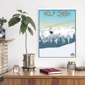 Wolf Creek Colorado Impresión de ilustración moderna / Lienzo colgante de Wolf Creek Ski Resort / Mercado impreso