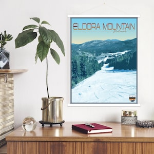 Eldora Mountain Colorado Impresión de ilustración moderna / Lienzo colgante de la estación de esquí de Eldora Mountain / Mercado impreso